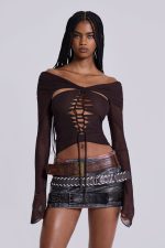 Belted Faux Leather Mini Skirt - Image 8