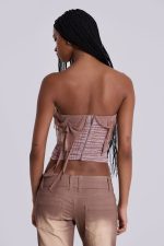 Lone Lace Up Gingham Corset - Image 2
