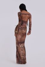 Dahna Macrame Mesh Maxi Dress - Image 3