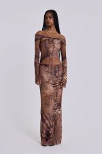 Dahna Macrame Mesh Maxi Dress - Image 7