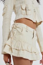 Santal Linen Cargo Mini Skirt - Image 2
