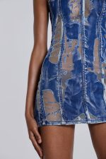Zion Denim Corset Mini Dress - Image 5