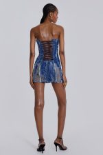 Zion Denim Corset Mini Dress - Image 6