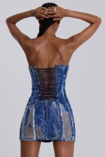 Zion Denim Corset Mini Dress - Image 7