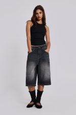 Washed Black Jumbo Jorts - Image 7