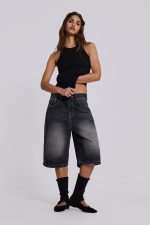 Washed Black Jumbo Jorts - Image 4