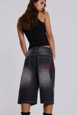 Washed Black Jumbo Jorts - Image 10