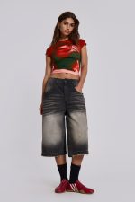 Washed Black Colossus Jorts - Image 3