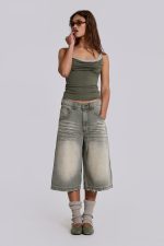 Khaki Colossus Jorts - Image 4
