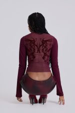 Wine Wings Mesh Top - Image 3