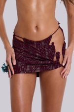 Avella Metallic Micro Cut Out Mini Skirt - Image 3