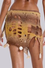 Yuka Knit Skirt With Shells - Image 3