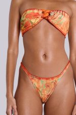 Mari Whipstitch Bandeau Bikini Top With Rattan Trim - Image 5