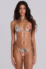 Raquel Leopard Reversible Micro Triangle Bikini Top - Image 4