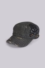 Pinstripe Baker Boy Hat - Image 2