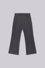 Grey Stacked Bootcut Suit Pants - Image 2