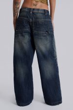 Mid Blue Crash Biker Colossus Jeans - Image 4