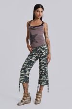 Stella Camo Leopard Cargo Capri Trousers - Image 2