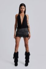 Tatiana Backless Studded Top in Black - Image 8
