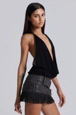 Tatiana Backless Studded Top in Black - Image 10