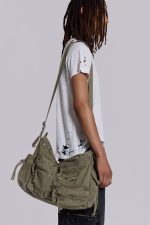 Khaki Military Utility Satchel Bag - Image 3