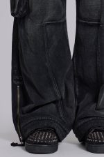 Sun Faded Black Trooper Cargo Pants - Image 9