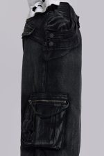 Sun Faded Black Trooper Cargo Pants - Image 11