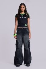 Sun Faded Black Trooper Cargo Pants - Image 7