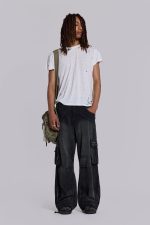 Sun Faded Black Trooper Cargo Pants - Image 3