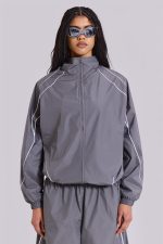Grey Vapor Tracksuit Top - Image 2