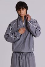 Grey Vapor Tracksuit Top - Image 4