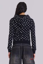 Mono Black Polkadot Hoodie - Image 11