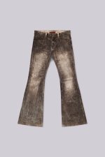 Brown Creased Drift Flared Jeans - Image 2