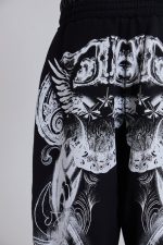 Black Gothic Print Baggy Monster Joggers - Image 4