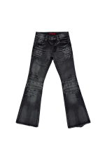Washed Black Drift Flared Jeans - Image 9