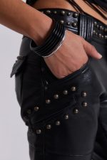 Carbon Black Studded Drift Bootcut Pants - Image 6