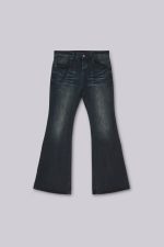 Indigo Creased Drift Flared Jeans - Image 2