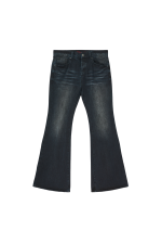 Indigo Creased Drift Flared Jeans - Image 10
