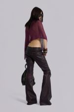 Infinity Multiway Knit Cape in Wine - Image 3