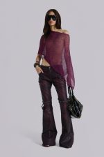 Infinity Multiway Knit Cape in Wine - Image 6