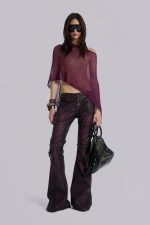 Infinity Multiway Knit Cape in Wine - Image 2