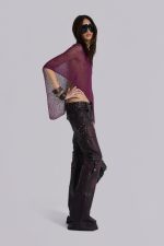 Infinity Multiway Knit Cape in Wine - Image 4