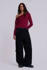 Black Skull Cord Colossus Jeans - Image 2