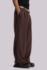 Chocolate Brown Pinstripe Goliath Suit Pants - Image 3