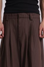Chocolate Brown Pinstripe Goliath Suit Pants - Image 5