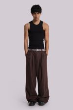 Chocolate Brown Pinstripe Goliath Suit Pants - Image 2
