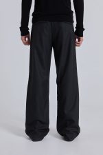Charcoal Stacked Straight Suit Pants - Image 3