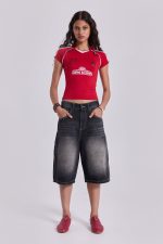 Washed Black Jumbo Jorts - Image 13