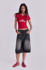 Washed Black Jumbo Jorts - Image 2