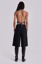 Black Pinstripe Goliath Shorts - Image 2